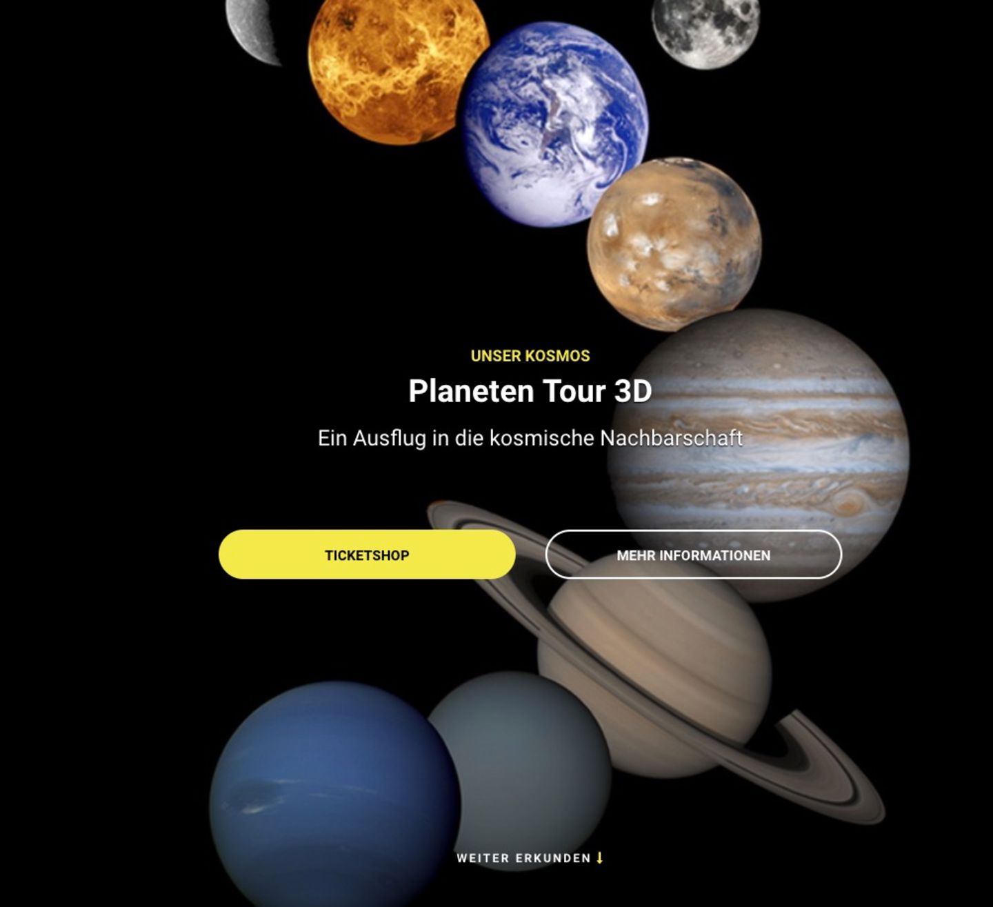 Weihnachtsgeschenke für den besten Freund: Planeten Tour 3D im Planetarium Hamburg
