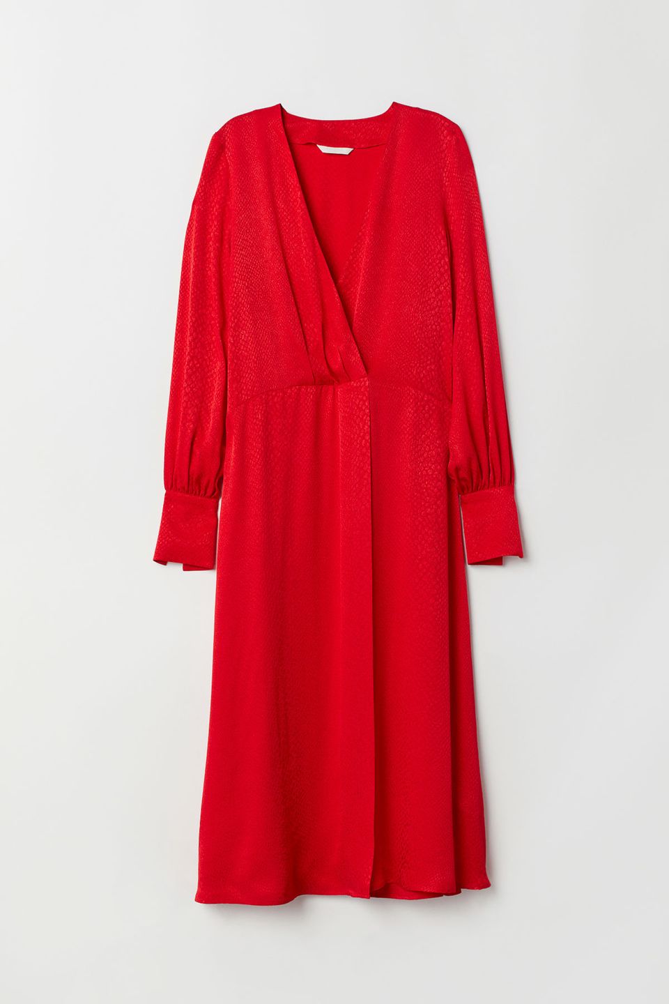 Neu in den Shops im Dezember: Rotes Kleid aus Jacquardstoff von H&M