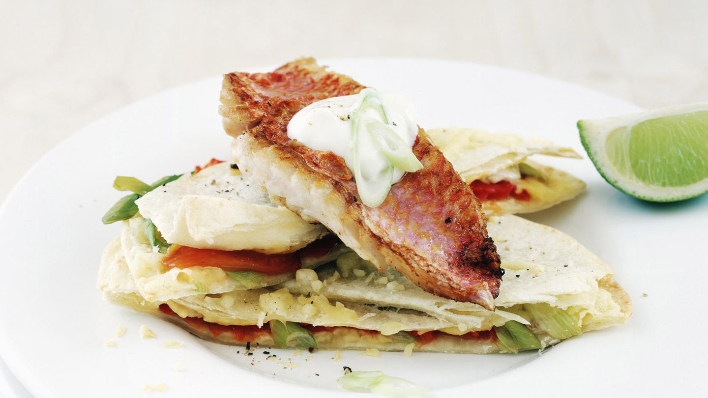 Rotbarbe mit Paprika-Tortilla | BRIGITTE.de