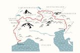 Die "Via Alpina" umrundet den oberen Rand des italienischen Stiefels. Für den kompletten Weg (2495 Kilometer) braucht man etwa vier Monate (empfohlen nur für Fortgeschrittene).