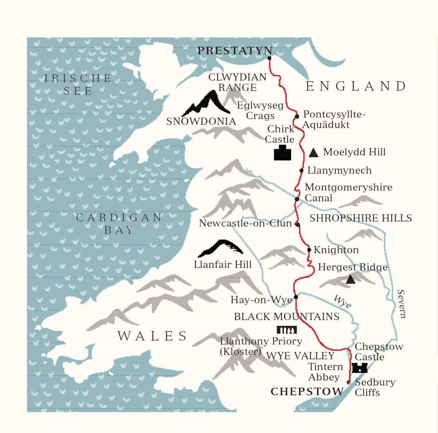 Der idyllische "Offa's Dyke Path" führt durch Wales und England, in knapp zwei Wochen sind die 285 Kilometer erwandert, die Schwierigkeit ist moderat.
