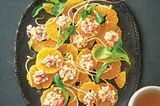 Mandarinen-Caprese mit Feldsalat