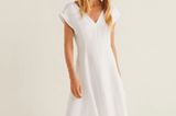 Weiße Frühlingskleider: schlichtes Midi-Kleid