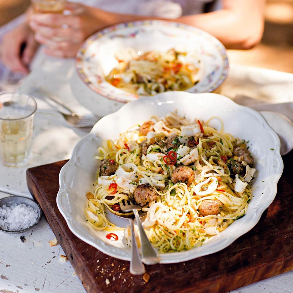 Rezepte aus der Toskana: Linguine mit Fenchel-Klößchen & Calamari