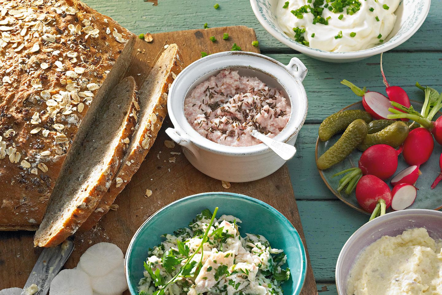 Brotzeit Mit 4 Dips Brigitte De
