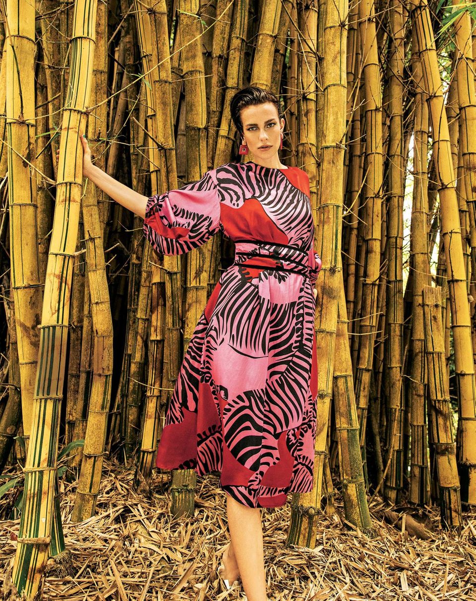 Tropical Prints: Kleid mit Zebrastreifen