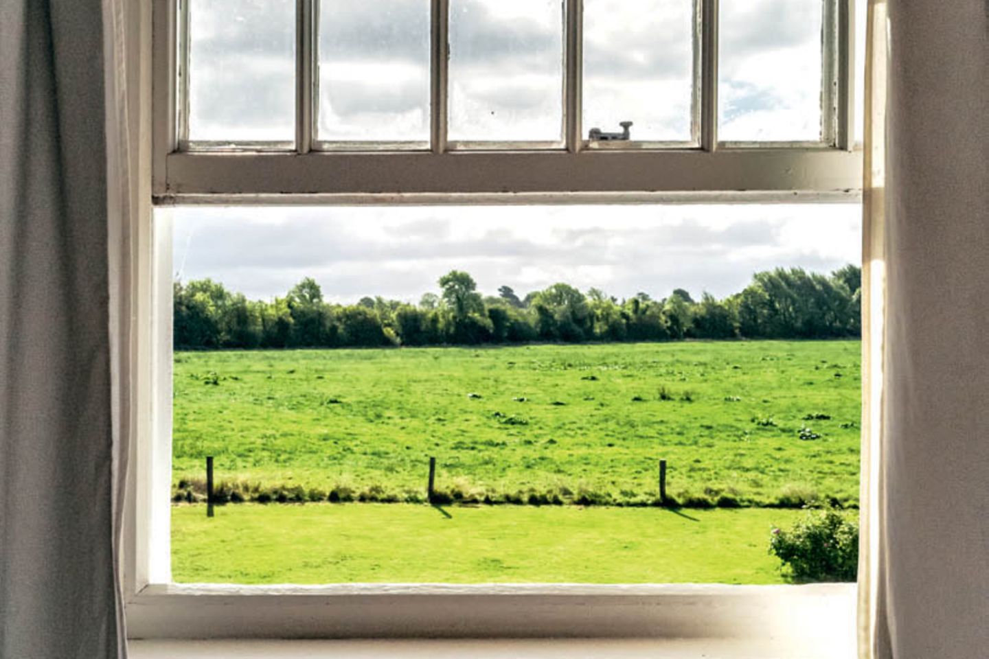 Housesitting: Fenster mit Ausblick aufs Land