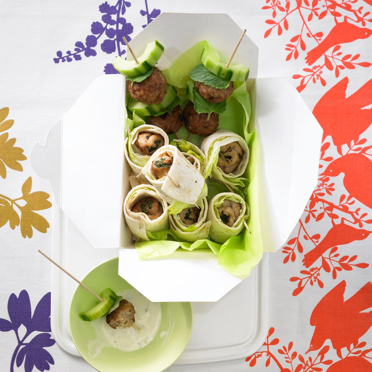 Salat-Wraps mit Puten-Involtini