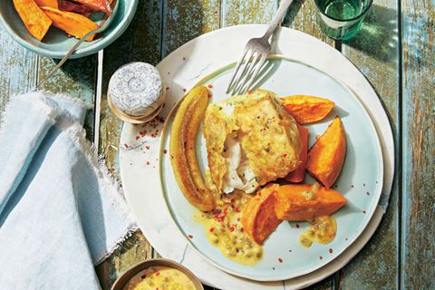 Fisch mit gebratener Banane