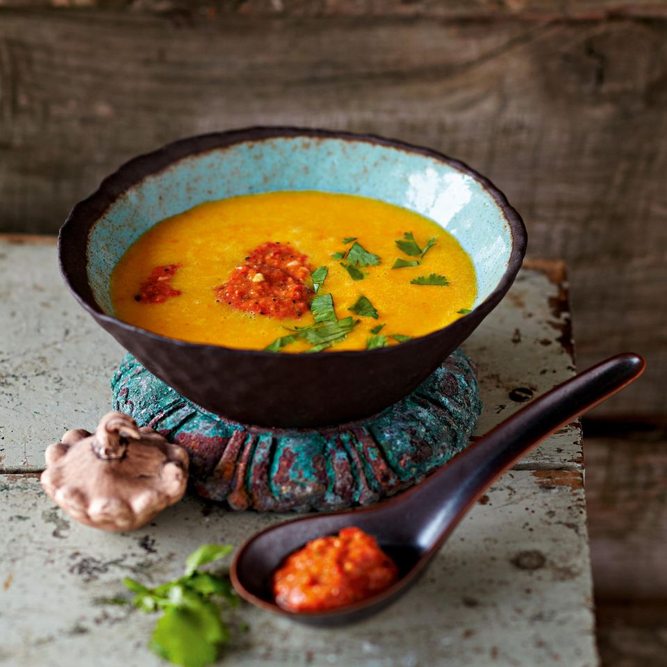 Kürbissuppe mit Harissa