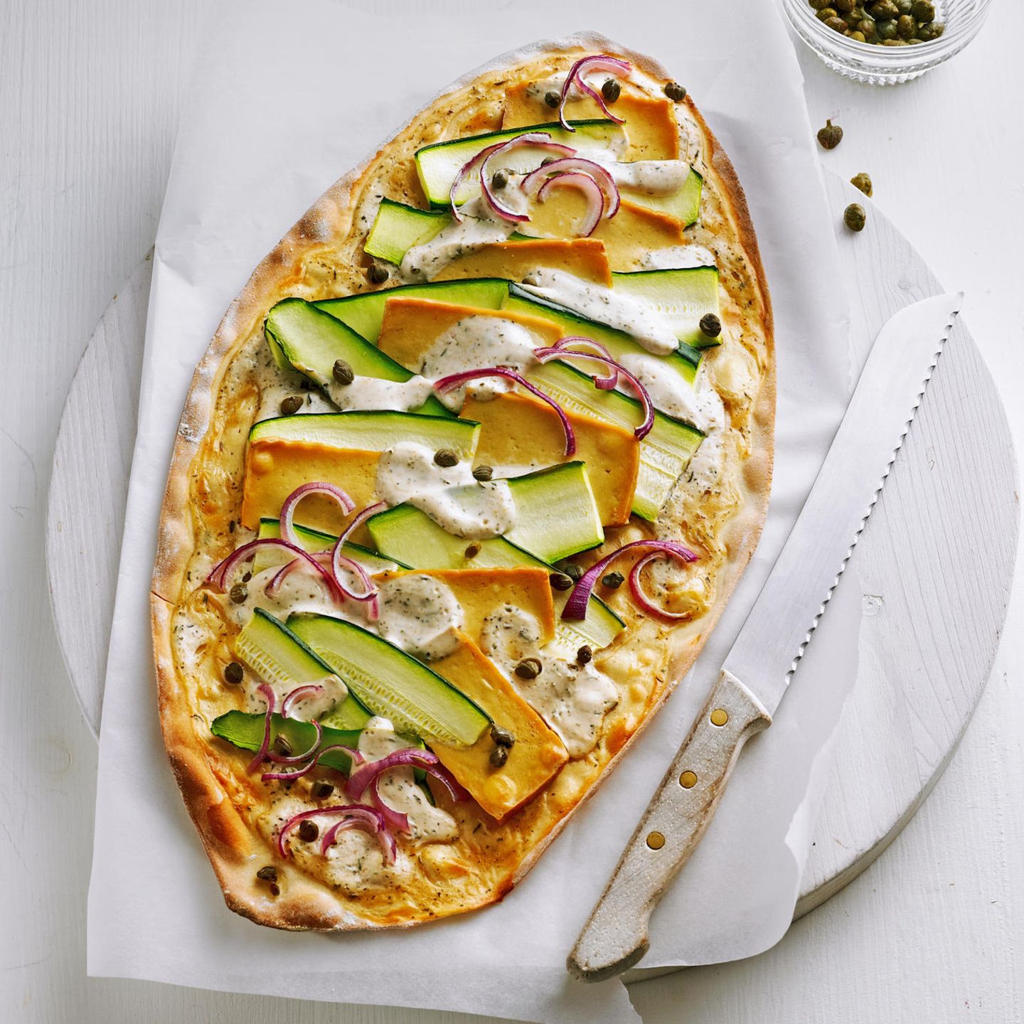 Flammkuchen mit Zucchini