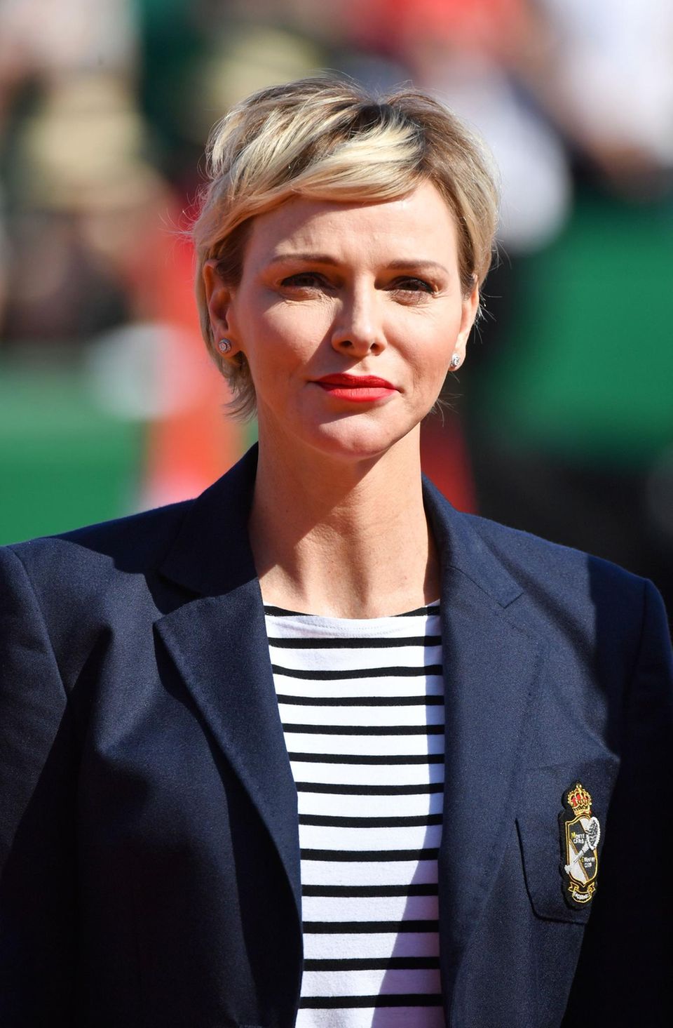 Charlène von Monaco mit Streifenshirt