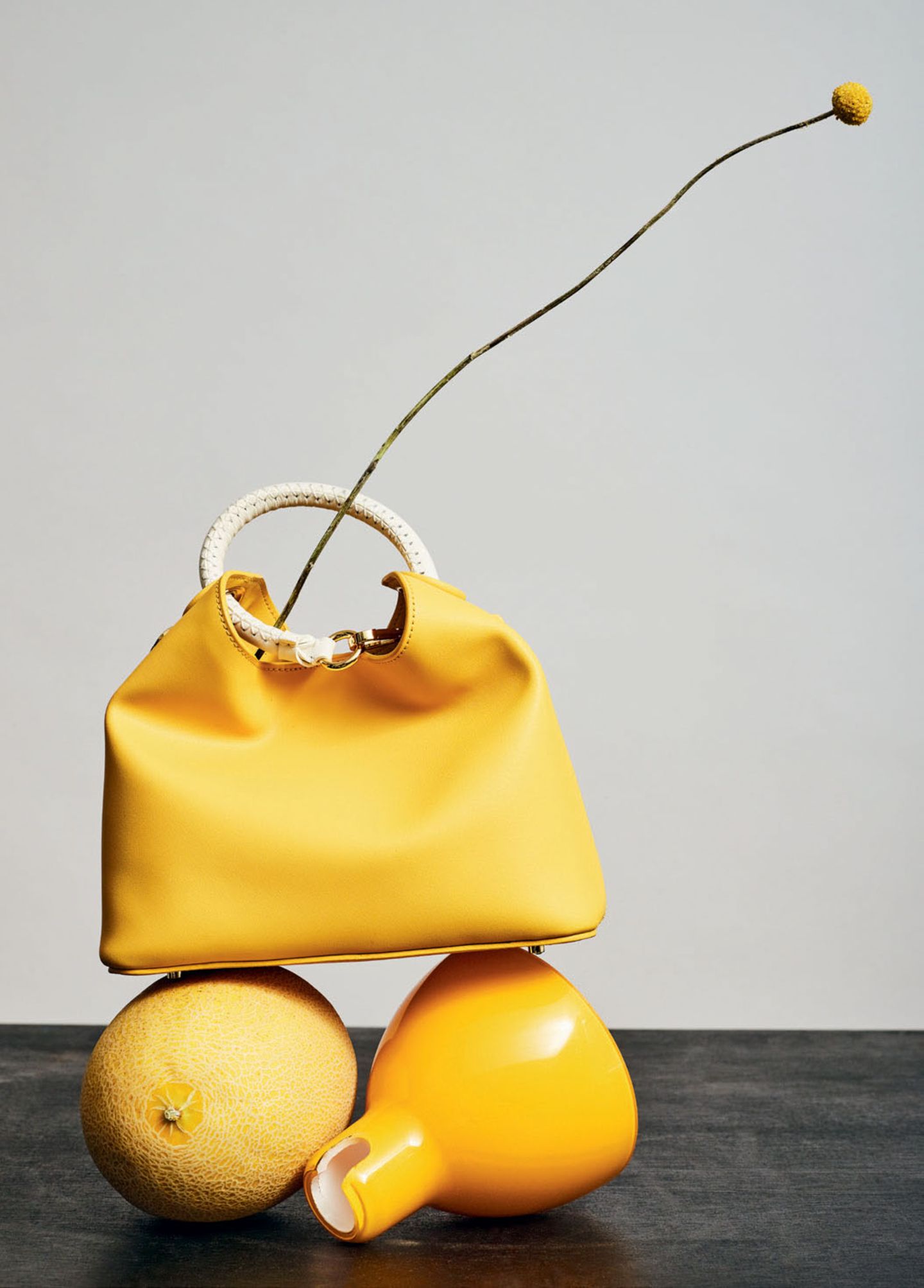 Accessoires-Klassiker: Gelbe Bucket-Bag