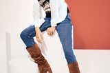 Tragbare Laufsteg-Trends: Die schönsten Looks: Pullunder kombiniert mit Jeans