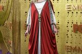 Eine Mischung aus Mittelalter-Kluft und Jesus-Gewand: Gwendoline Christies Look von Gucci war definitiv ein Hingucker ...