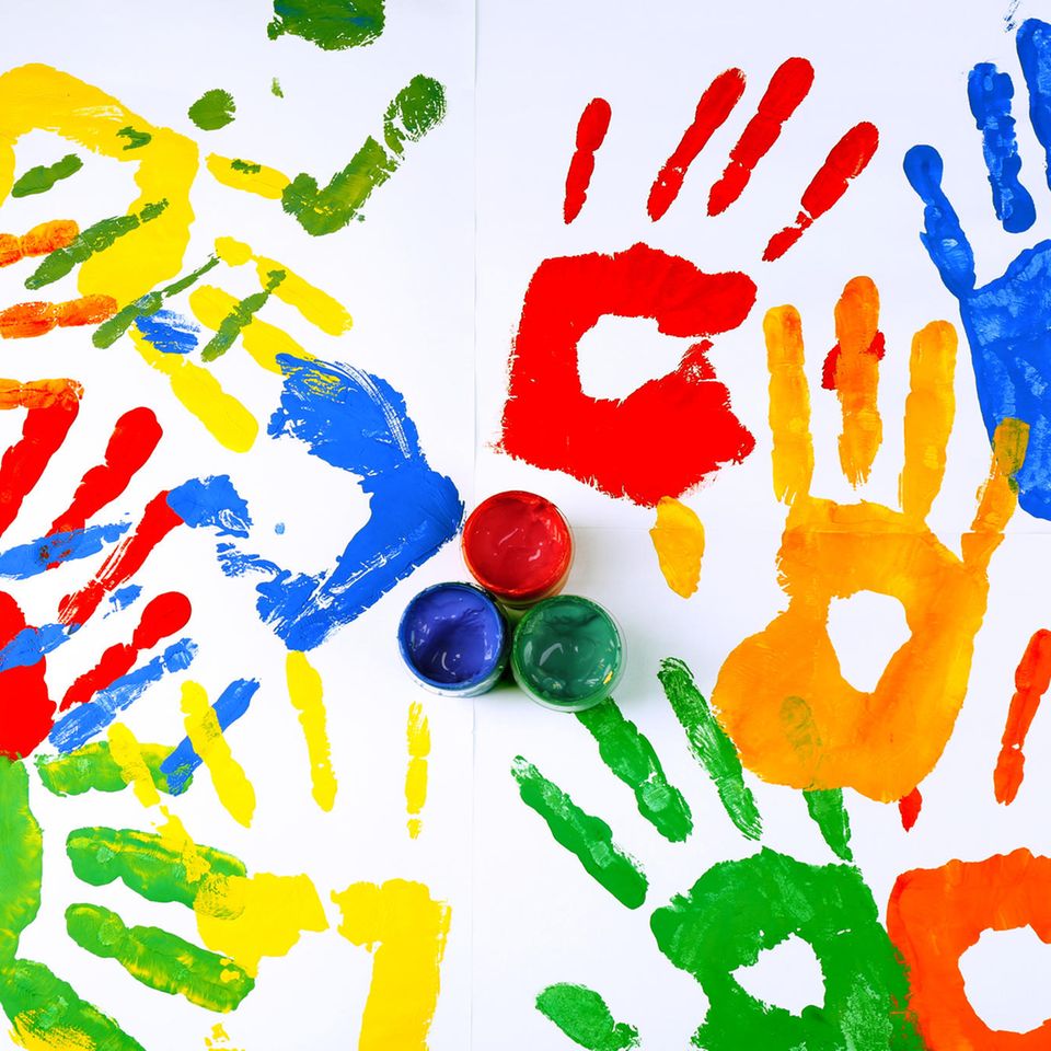 Malen mit Kindern: Handabdruck