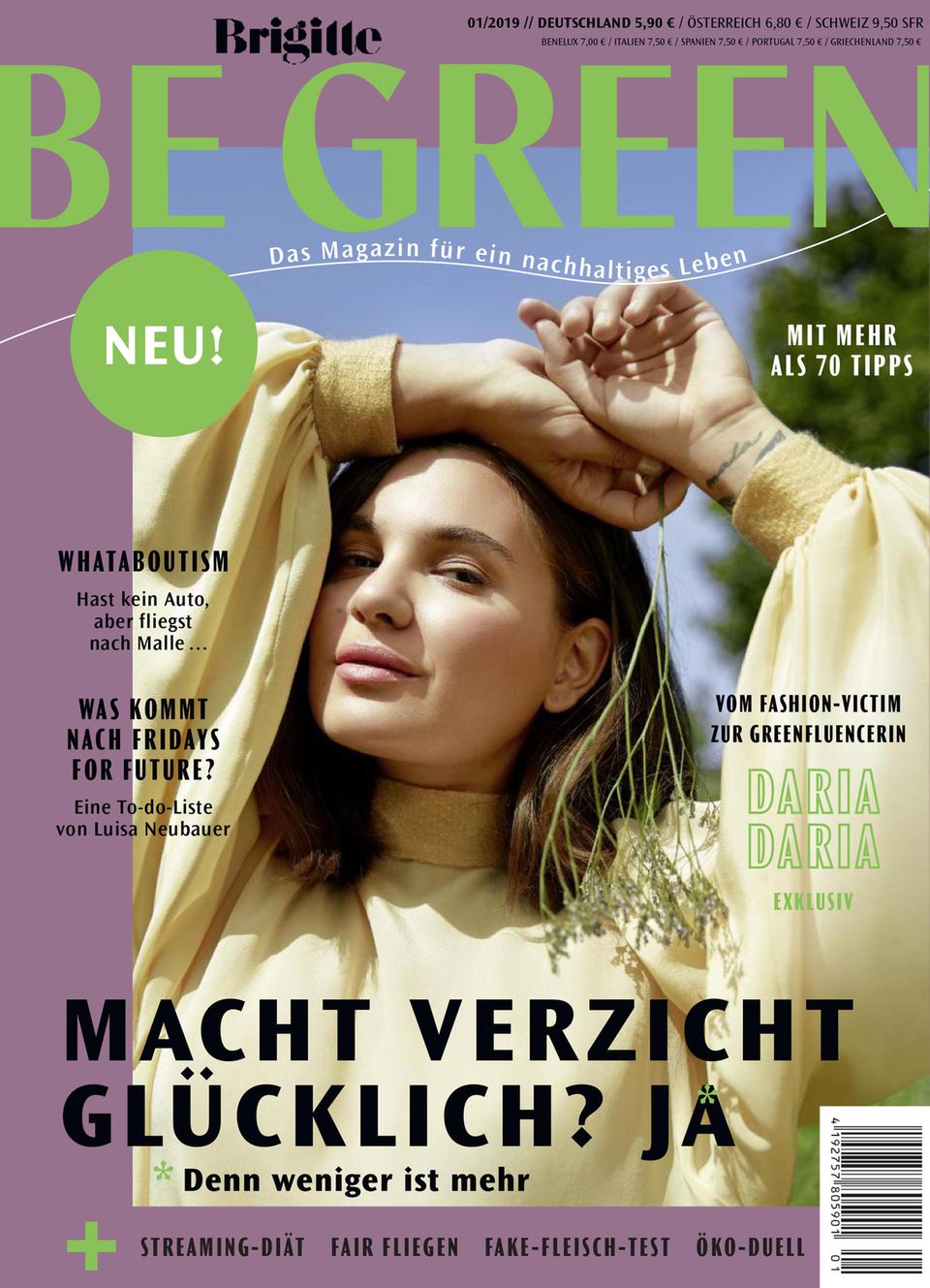 In BE GREEN, dem neuen Nachhaltigkeitsmagazin von BRIGITTE, lest ihr das exklusive Interview mit Greenfluencerin DariaDaria, in dem sie fordert: "Wir müssen Zeit neu definieren!"