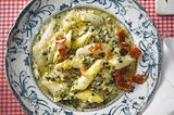 Spargel-Risotto mit knusprigem Pancetta