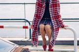 Wintermantel für Damen: Trendteile von 2019: Rot karierter Mantel