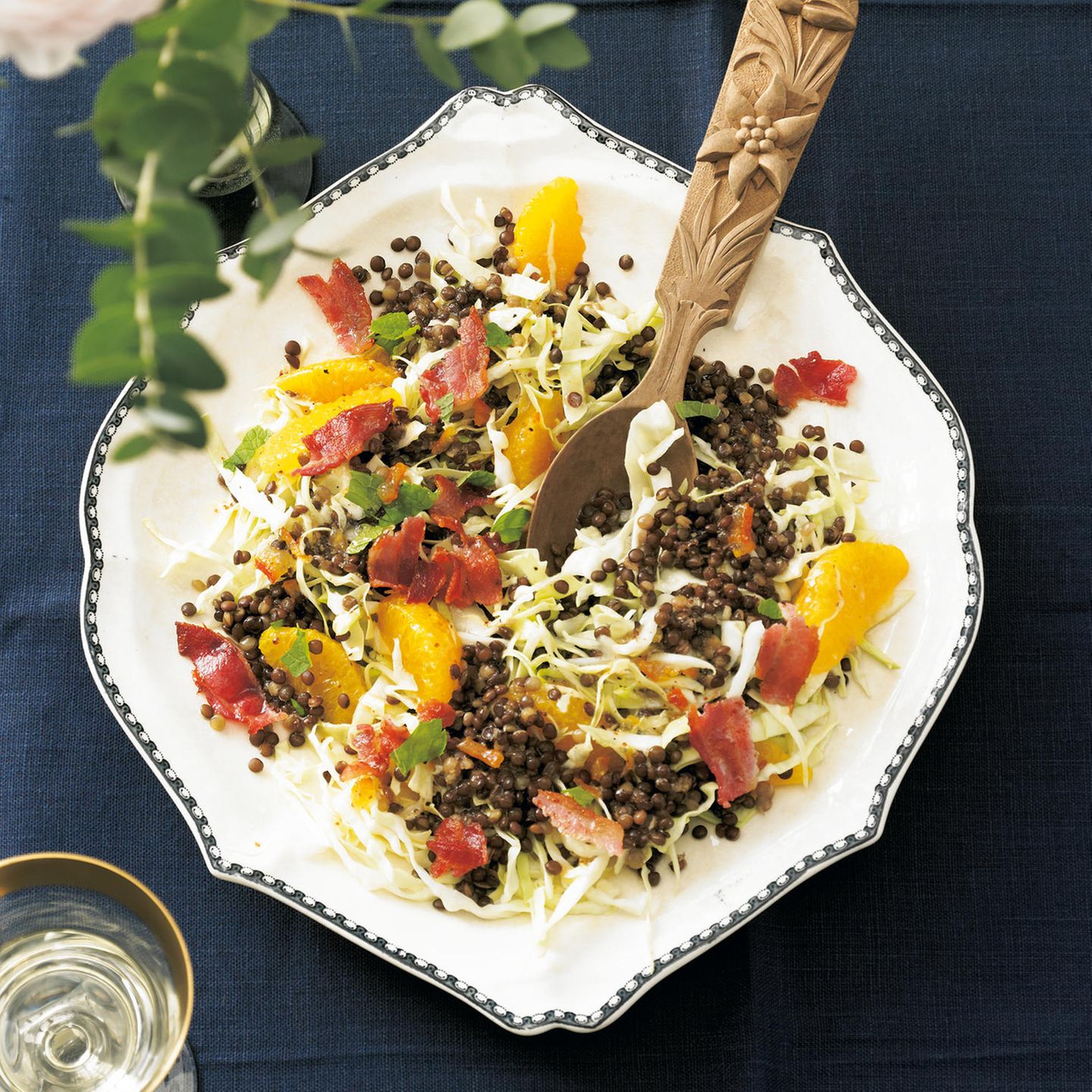 Spitzkohl-Linsen-Salat mit Orangen