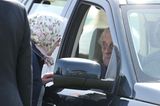 Prinz Philip und die Queen: am Auto