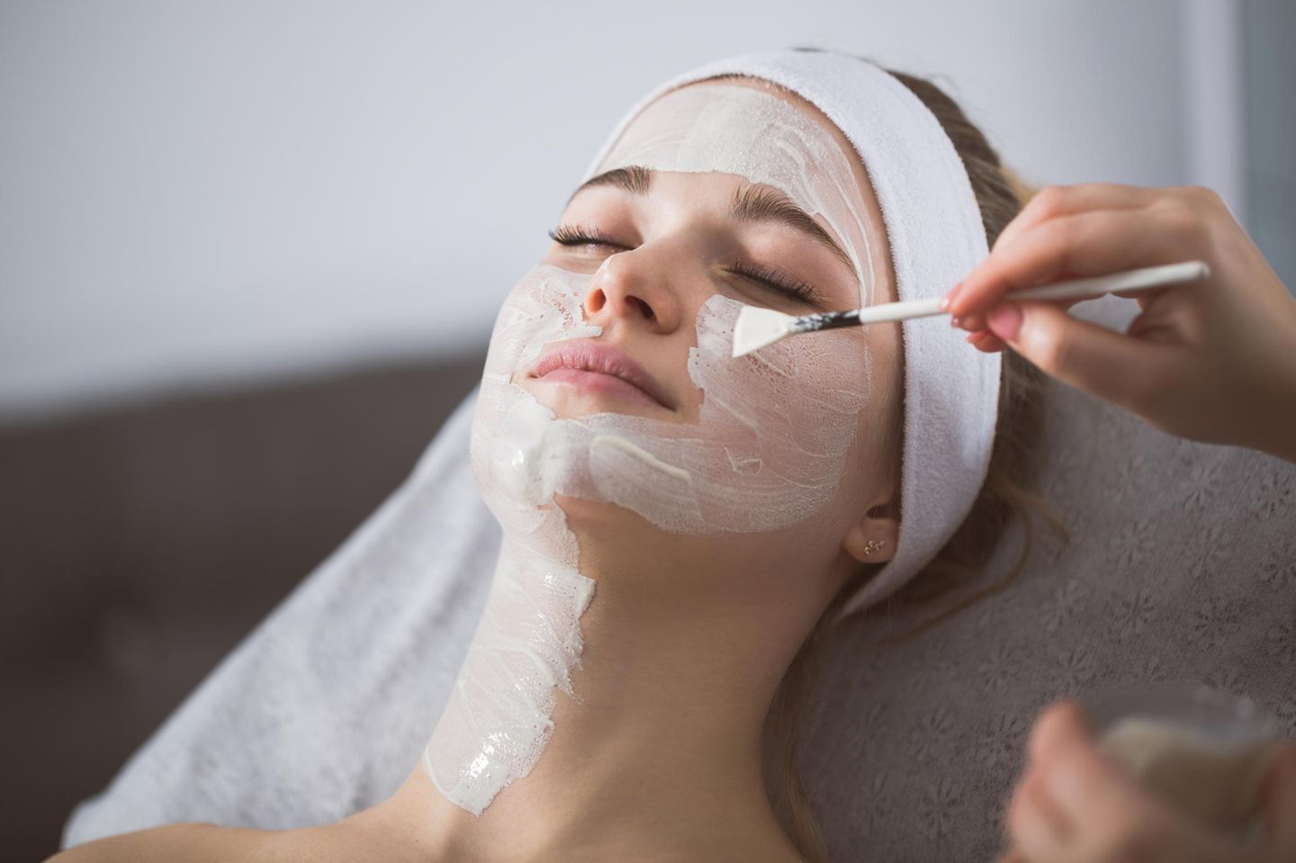 Young woman gets an exfoliation