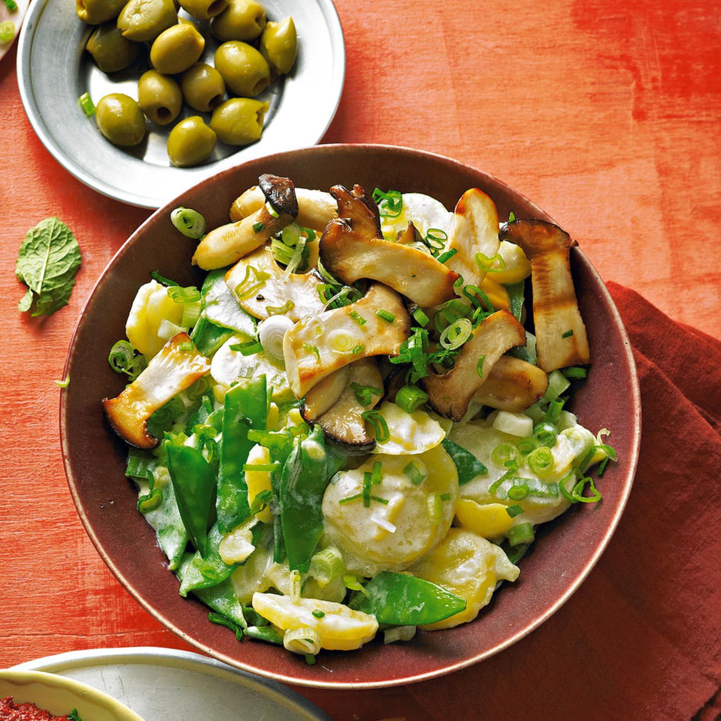 Kartoffelsalat Caprino mit gegrillten Kräuterseitlingen