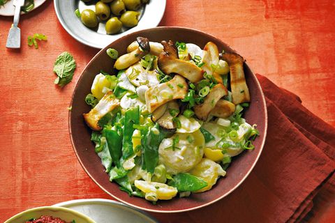 Kartoffelsalat Caprino mit gegrillten Kräuterseitlingen