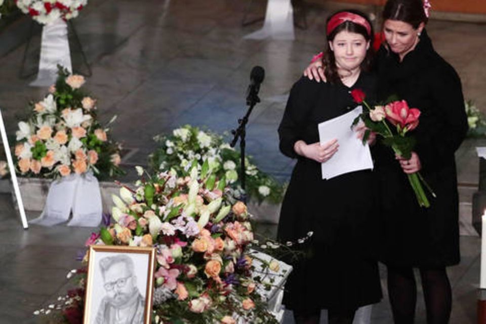 Prinzessin Märtha Louise und Tochter Maud Angelica Behn bei der Trauerfeier für Ari Behn in der Domkirche in Oslo