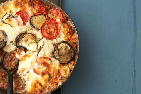 Linsen-Moussaka mit Auberginen