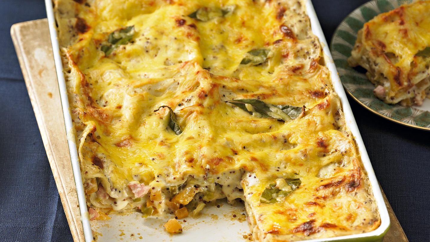 Steckrüben-Lauch-Lasagne mit Kasseler | BRIGITTE.de