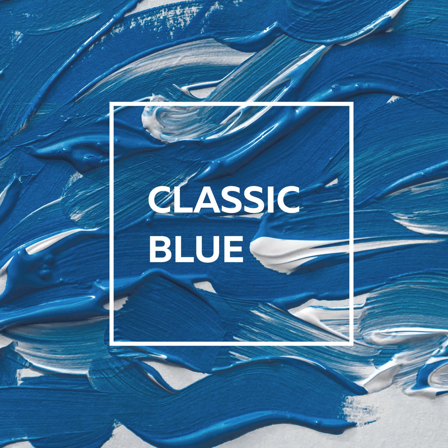 Pantone Trendfarbe 2020: Pinselstriche in der Trendfarbe "Classic Blue"