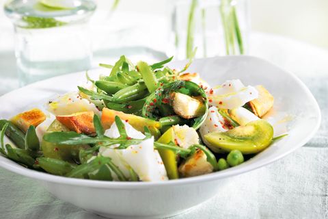 Grüner Fischsalat mit Bohnen