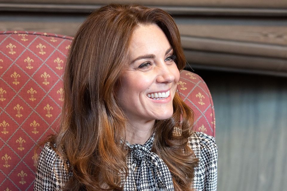 Royals, die günstige Kleidung tragen: Kate Middleton im Hahnentritt-Kleid