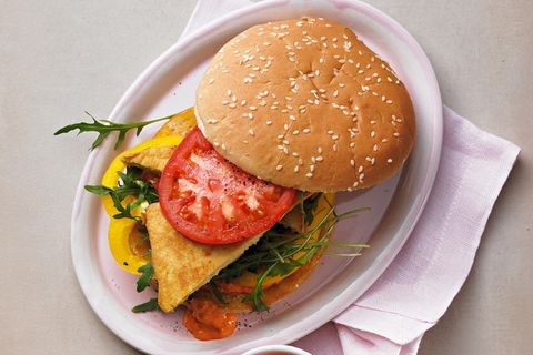 Veggie-Burger mit Tofu-Schnitzel