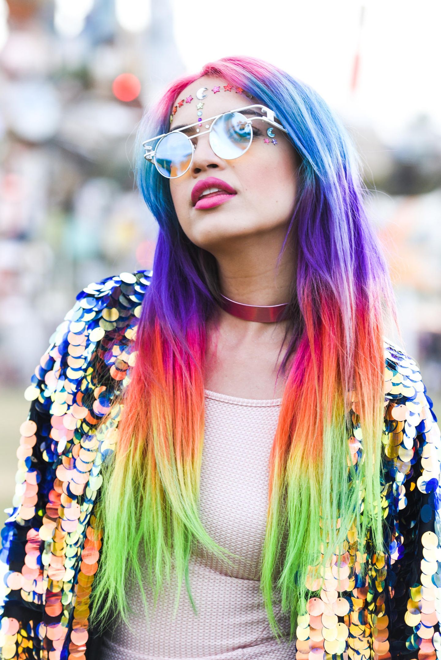 Hippie Frisuren: Regenbogenhaare