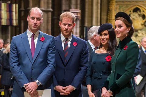 Prinz Harry, Prinz William zusammen mit Kate und Meghan