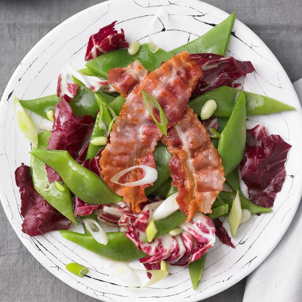 Schneidebohnen-Salat mit Bacon