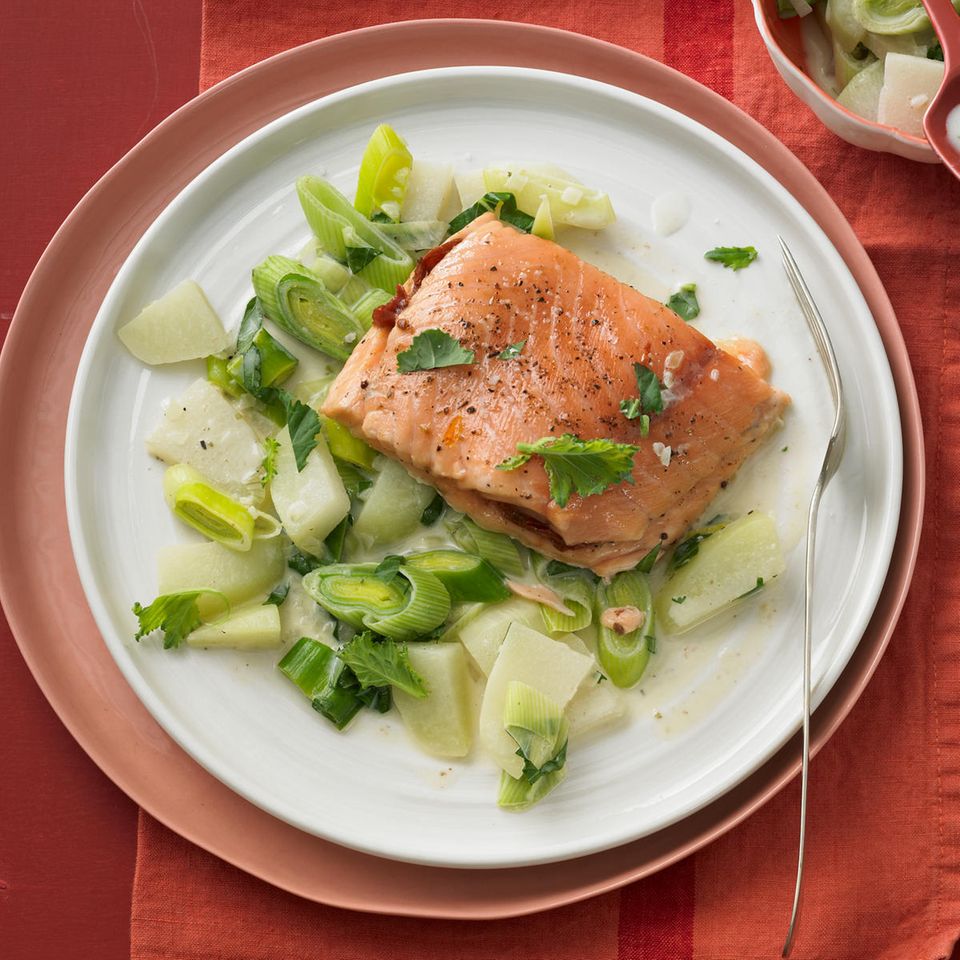 Wildlachs mit Kohlrabigemüse