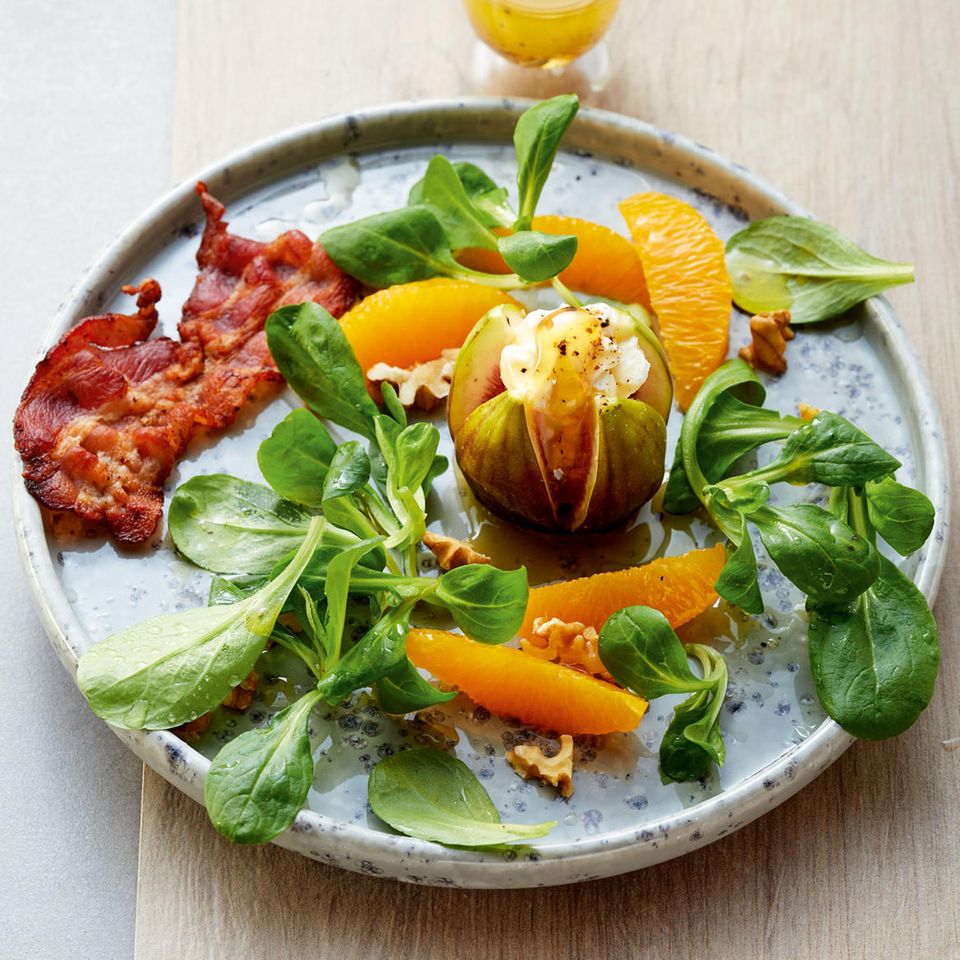 Gratinierte Feige Mit Ziegenkase Und Feldsalat Brigitte De