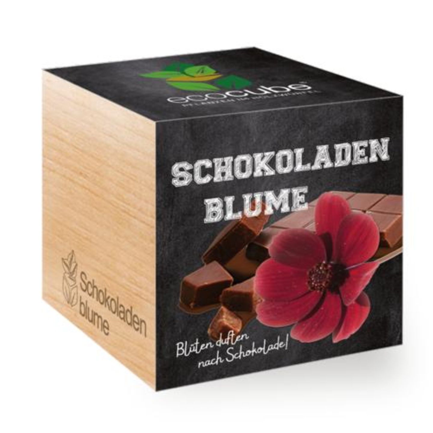 Muttertags-Geschenk: Schokoladenblume in Verpackung