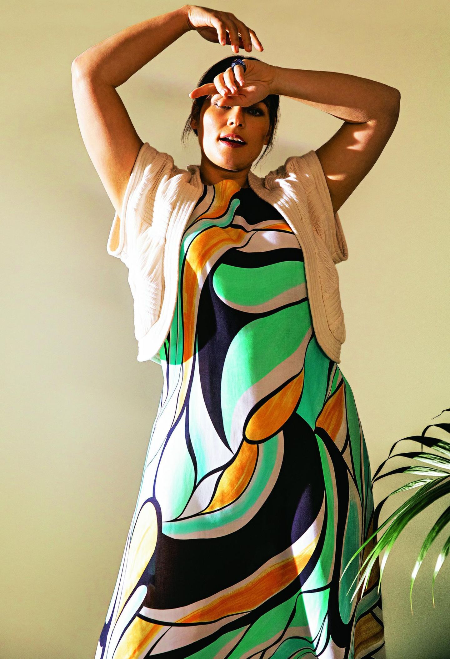 Sommerkleider: Viskosekleid mit grafischem Muster
