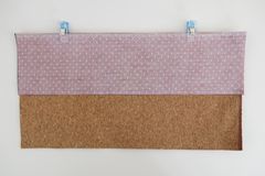 Sew a pencil case: outer fabrics clipped together