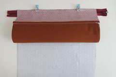 sew a pencil case: outer fabric on inner fabric