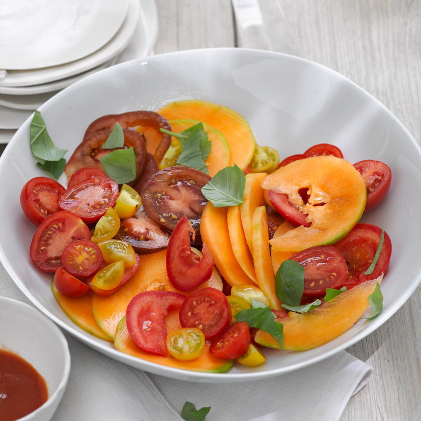 Tomaten-Melonensalat mit Gin