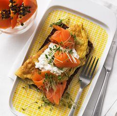 Omelett mit Lachs und Frischkäse
