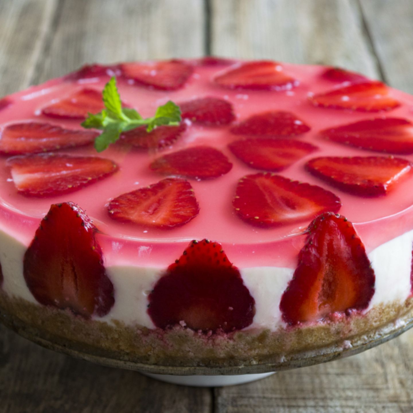 No-Bake-Kuchen: Erdbeer-Käsekuchen