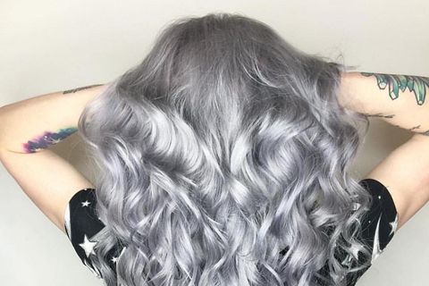 Strähnen silberne Silber Haare