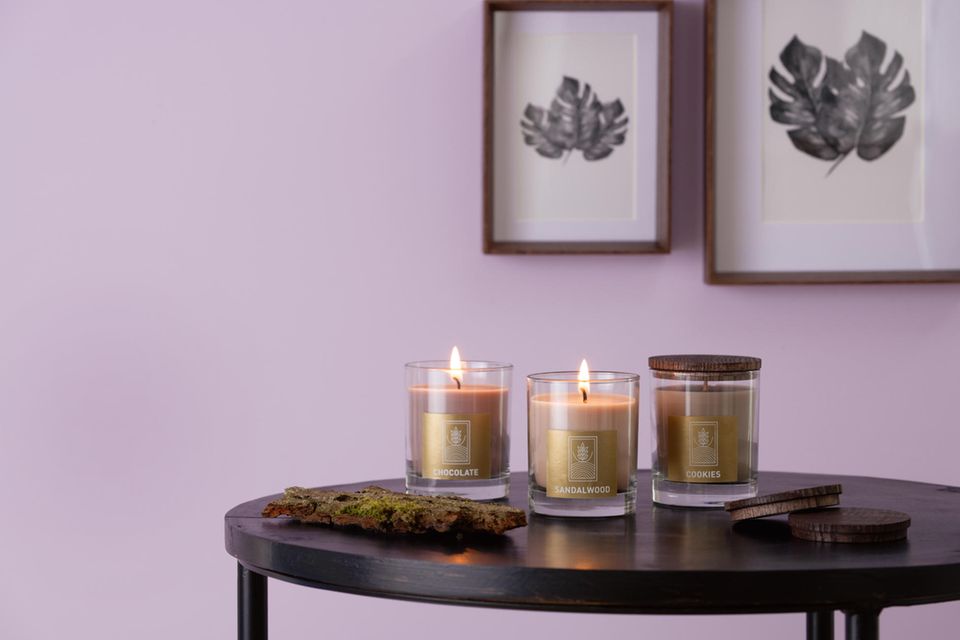 Brigitte Home Kollektion bei Aldi Süd kerzen auf einer Kommode