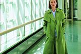 Business Outfit: Grüner Trenchcoat